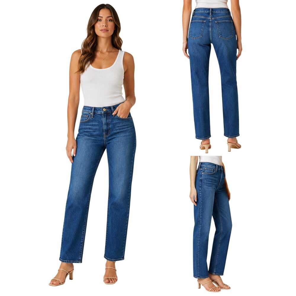 Frame Le High Straight Alessandro Wash Jeans Size 27 Cotton blend